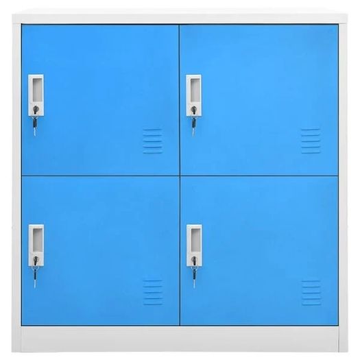 Locker Cabinet Light Grey and Blue 90x45x92.5 cm Steel