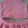 pink fluffy top and shorts Image 2