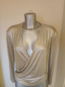 Missguided golden wrap long sleeve blouse size UK6/8 EU34/36 Postage included