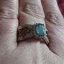 A classic ring with a  grandidierite and stones, crafted from 925 sterling silver with a platinum finish. Image 7