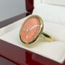 Opal Stunning Terra Opalis Gold Plated Silver Ring Padparadscha Glow Image 6