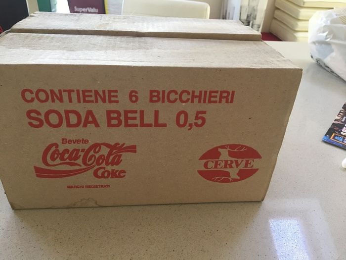 Coca Cola 6 Italian Glasses in the original box