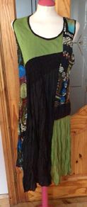 Ladies Boho Black Multicoloured stylish dress XL 16/18 includes Postage