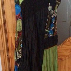 Ladies Boho Black Multicoloured stylish dress XL 16/18 includes Postage
