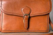 Vintage cognac leather satchel bag
