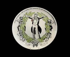 limited edition 60s satire wall plate by cartoonist Ernst Maria Lang for the Rosenthal