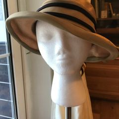 Vintage Gold Hat with beige/brown bands