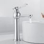 Basin Mixer Taps High Rise Basin Tap Traditional Tall Faucet with Ceramic Handle Anti-Drip Classic Brass Taps with Hose Swivel Spout Retro Style Polished Chrome for Countertop Image 4