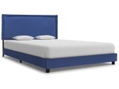 Bed Frame Blue Fabric 135x190 cm