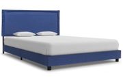 Bed Frame Blue Fabric 135x190 cm