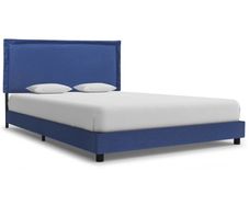 Bed Frame Blue Fabric 135x190 cm