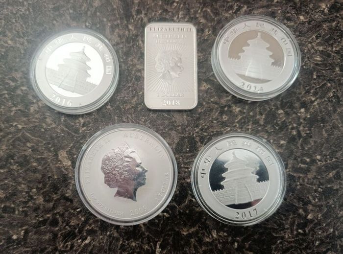 5 1 oz Silver. Bullion Coins. Registered Postage Included