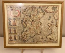 Framed Reproduction of 1610 John Speed Map of Ireland