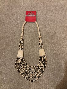 Brand New South African Hand Carved Beaded Necklace