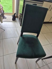 green dining chairs