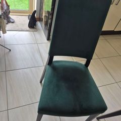 green dining chairs