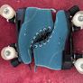 Teal suede roller skates Image 2