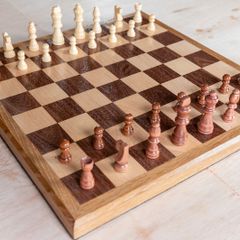 Handmade Chessboard - Walnut, Maple and Oak with Pieces