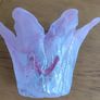 Beautiful Murano Art Glass Pink Swirl Glass Vase/Candle Holder/Dish W/O Tags Image 4