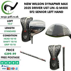 New Wilson DYNAPWR Max 2025 Driver / 10.5 Degree / UST LIN-Q M40X 5F2 Senior / Left Hand
