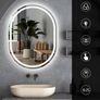 LED Bathroom Mirror 60x80cm Dual LED Demister Antifog Image 5