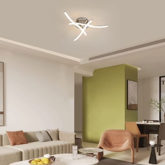 LED Ceiling Light, Elegant Curved Ceiling Lights, 3 Built-in LED Boards, 18W 1600 Lumen, Neutral White Light 4000K (FREE SHIPPING)