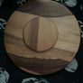 Acacia wooden cheese plater serving tray plate rotary Image 2