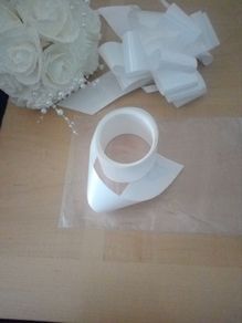 Wedding car decoration bow and 10metre ribbon set white