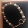 14k gold, sterling silver and pearls toggle bracelet Image 4