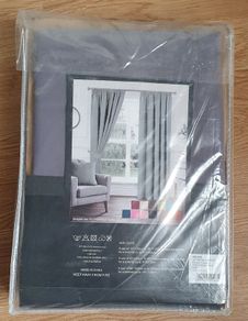 BNIP - Grey Curtains - 114 x 183cm - (45x72) - 3" Tape - #