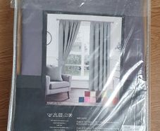 BNIP - Grey Curtains - 114 x 183cm - (45x72) - 3" Tape - #