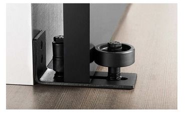Adjustable Wall Mounted Door Guide with 8 Different Setups Black Powder Coated Barn Door