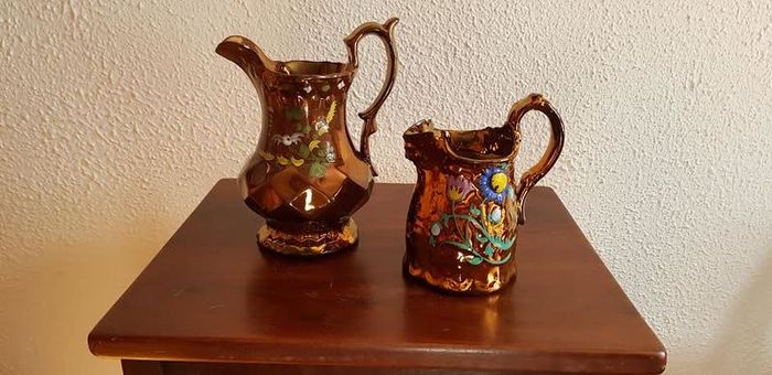 Two Antique Lustre Jugs Victorian