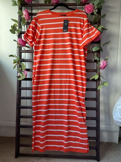 dress Bnwt Marks & Spencer striped short sleeve tshirt dress size 10