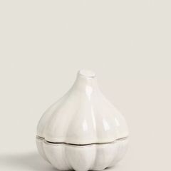 Zara Home terracotta garlic storage jar cream