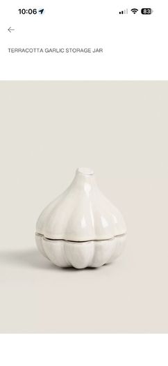 Zara Home terracotta garlic storage jar cream