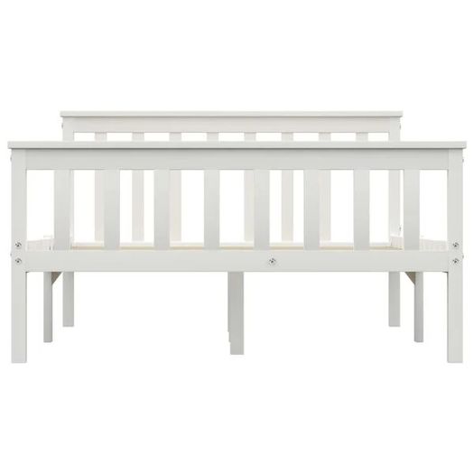 Bed Frame without Mattress White Solid Pinewood 120x200 cm