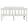 Bed Frame without Mattress White Solid Pinewood 120x200 cm Image 5