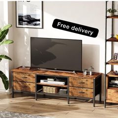 TV Stand with Storage, TV Table 63 Inch with Drawers for 65 70 Inch