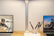 Dual Swing Arm LED Desk Lamps, 5 Light Modes x 10 Brightness Levels Desk Light with USB Charging Port, 45 Minutes Auto Timer Table Lamp, Desk Lamp for Home Office, Bedroom, Reading