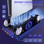 PS5 Slim Stand and Cooling Station with RGB LED Controller Charging Station for Playstation 5, PS5 Controller Charger for Dual Sense & Edge Controller, PS5 / PS5 Slim Accessories Cooling Black Image 2