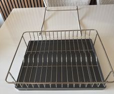 Dish Drainer Kitchen Drying Rack with Drip Tray Steel Holder