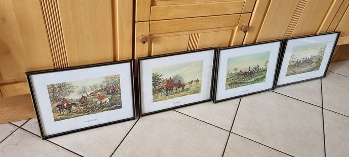 Set 4 19thC Hunting Prints