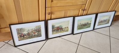 Set 4 19thC Hunting Prints