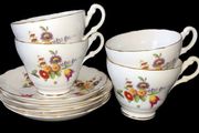 Vintage Winston Fine Bone China Teacups &amp; Saucers