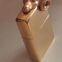 Vintage Zippo 250G Ram Head Gold Electroplate. Sculptured Series. Appears Unfired