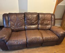 Leather 3 seat recliner sofa
