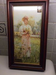 Vintage Key holder box with Alfred Glendening print