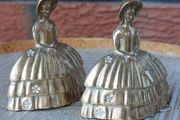 Vintage Crinoline Lady Solid Brass Table Bells x 2
