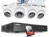 27422 ANNKE 4CH H.265 + 5MP Lite CCTV System DVR 4pcs Dome Cameras 2.0MP IR Night Vision Security White